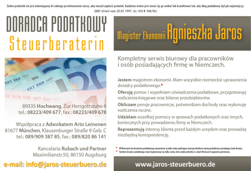 Doradca podatkowy - Agnieszka Jaros - Magister Ekonomii